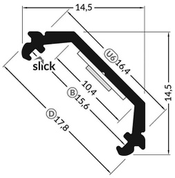 Profiles for LED modules; white; angular; natural; L: 2m; anodized
