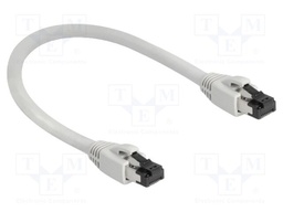 Patch cord; S/FTP; Cat: Cat 8.1; RJ45 plug,both sides; 0.25m; grey