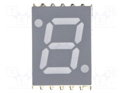 Display: LED; 7-segment; 7mm; 0.39"; No.char: 1; yellow-green; 7mcd