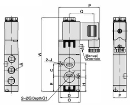 Electromagnetic valve; 1.5÷8bar; 5/2; Thread: G 1/4"; 24VDC