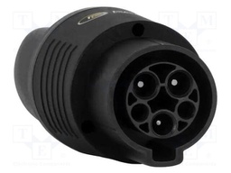 Adapter; black; 10A; Type 1,Type 2; 102/250VAC; automotive; 0÷40°C