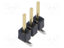 Connector: pin strips; male; PIN: 3; 2.54mm; gold-plated; SMT