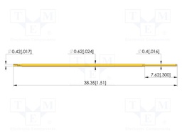 Test needle; Spring compression: 4.3mm; 6.35mm; 2A; steel; Ø: 0.4mm