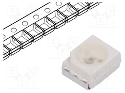 LED; SMD; 3528,PLCC2; blue; 45÷70mcd; 3.5x2.8x1.9mm; 120°; 20mA
