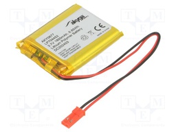Re-battery: Li-Po; 3.7V; 1850mAh; cables,JST SYP-02T-1 socket