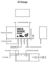 Isolated Board Mount DC/DC Converter, ITE, 1 Output, 1 W, 15 V, 67 mA