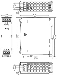 Power supply: switched-mode; 75W; 85÷305VAC; 48VDC; Iout: 1.6A; 91%
