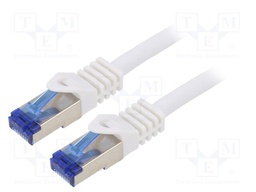 Patch cord; S/FTP; 6a; stranded; Cu; LSZH; white; 10m; 26AWG