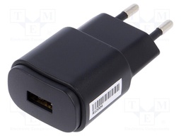 Power supply: switched-mode; 5VDC; 1A; Out: USB; 5W; Plug: EU; 0÷40°C
