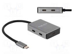 Accessories: hub USB; 0.15m; black; silver; metal; 10Gbps