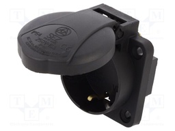 Connector: AC supply; socket; female; 16A; 250VAC; PIN: 3; 2P+PE