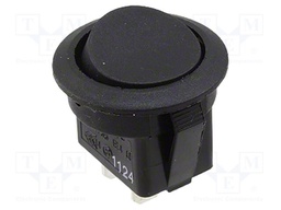 ROCKER; SPST; OFF-ON; 10A/125VAC; black; none; RR1; Body: black