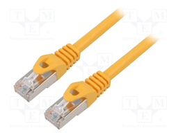 Patch cord; F/UTP; 6; stranded; CCA; PVC; yellow; 1m; 26AWG; Cores: 8