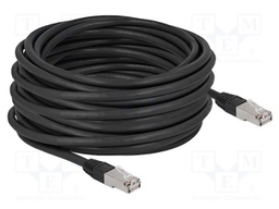 Patch cord; S/FTP; Cat: 6a; RJ45 plug,both sides; 15m; PE; black