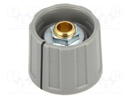 Knob; with pointer; ABS; Shaft d: 6mm; Ø20x15.5mm; grey
