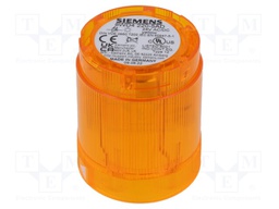 Visual Signal Indicator, Yellow, Continuous, 24 VDC, 24 VAC, IP54, 50 mm Dia, 67 mm Height