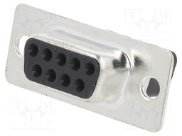 D-Sub; PIN: 9; plug; female; w/o contacts; crimped; for cable; black
