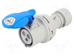 Connector: AC supply 3-phase; plug; female; 16A; 230VAC; IEC 60309