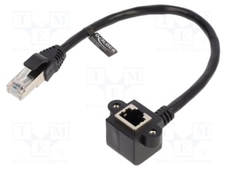 Extender Ethernet; F/UTP; Cat: 6; 0.25m; PVC; black; 26AWG; screw