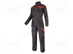Protective coverall; Size: 56,XL; graphite-orange; 190g/m2