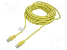 Patch cord; U/UTP; 6; stranded; CCA; PVC; yellow; 7.5m; 26AWG; 1pcs.