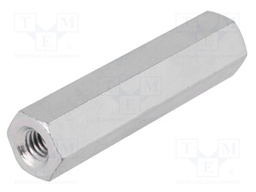 Screwed spacer sleeve; Int.thread: M8; 60mm; hexagonal; steel