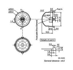 Fresnel lens; -25÷60°C; natural white; Detection: 110°x120°