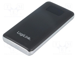 Re-battery: powerbank; 10000mAh; 2.1A; Out: USB; Colour: black; 5VDC