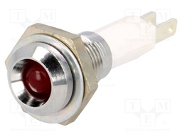 Indicator: LED; recessed; Cutout: Ø9mm; for PCB; brass; ØLED: 5mm