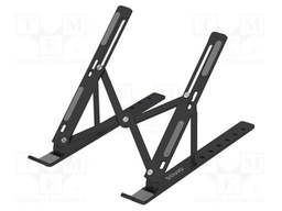 Stand; 18"; black; aluminium,rubber; 250x180x140mm; laptop,tablet