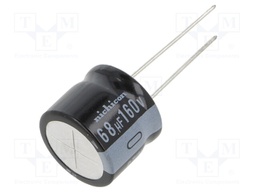 Capacitor: electrolytic; THT; 68uF; 160VDC; Ø18x15mm; Pitch: 7.5mm