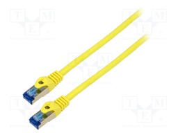 Patch cord; S/FTP; 6a; stranded; CCA; LSZH; yellow; 1.5m; 26AWG