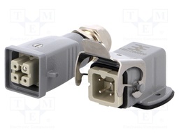 Connector: HDC; male + female; plug + socket; HA; PIN: 4; 3+PE; M20