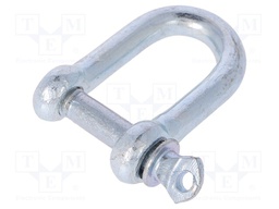 Dee shackle; steel; for rope; zinc; Size: 8mm