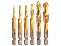 High speed steel; M10,M3,M4,M5,M6,M8; 6pcs; tap