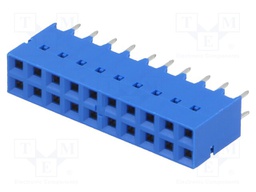 Socket; wire-board; female; DUBOX; 2.54mm; PIN: 20; THT; 2A; straight
