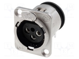 Socket; XLR; female; PIN: 3; angled 90°; THT; silver; 6A