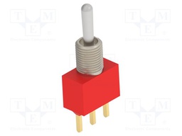 Switch: toggle; Pos: 2; DPDT; ON-(ON); 0.02A/20VAC; 0.02A/20VDC