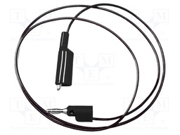 Test lead; 5A; banana plug 4mm,aligator clip; Urated: 300V; black