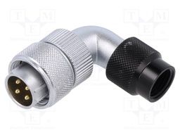 WF16; plug; male; PIN: 4; soldering; for cable; gold-plated