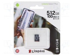 Memory card; microSD; R: 100MB/s; W: 80MB/s; Class 10 UHS I U3