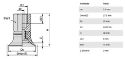 Component: suction cup; Man.series: PFYN; Mounting: G1/8-IG; 8.5g
