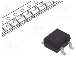 Single-phase bridge rectifier; Urmax: 100V; If: 0.8A; Ifsm: 30A