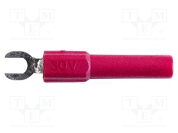Fork terminals; banana 4mm plug,fork terminal; 36A; 30V; red