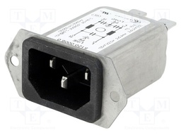Connector: AC supply; socket; male; 10A; 250VAC; IEC 60320; 0.4mH