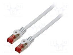 Patch cord; S/FTP; 6; stranded; Cu; LSZH; grey; 0.5m; 26AWG; Cores: 8