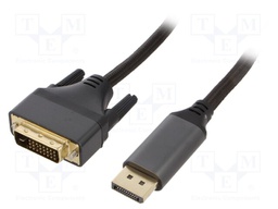 Cable; DisplayPort plug,DVI-D (24+1) plug; 1.8m; black