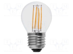 LED lamp; white warm; E27; 220÷240VAC; 400lm; P: 4W; 300°; 3000K