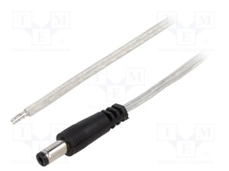 Cable; wires,DC 5,5/2,1 plug; straight; 0.5mm2; transparent; 5m