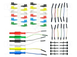 Clamp test lead set; white,black,red,blue,green,yellow